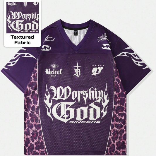 Worship God - Purple & White