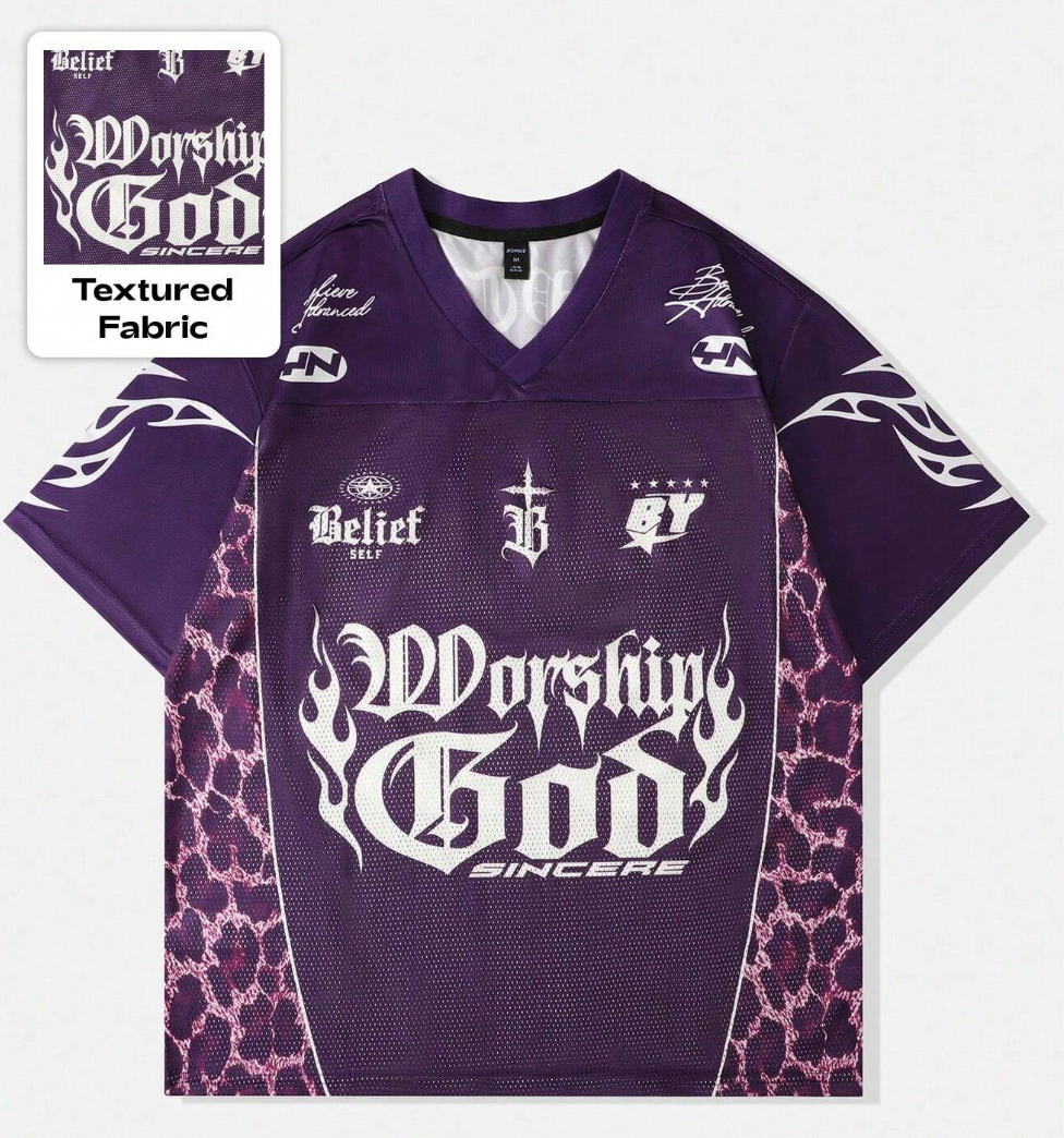 Worship God - Purple & White