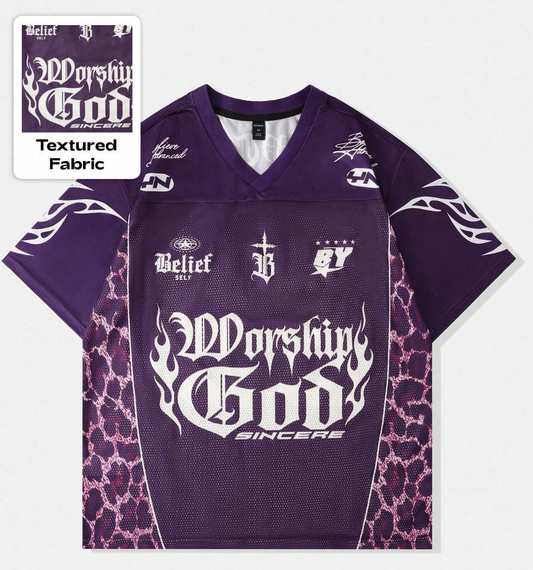 Worship God - Purple & White