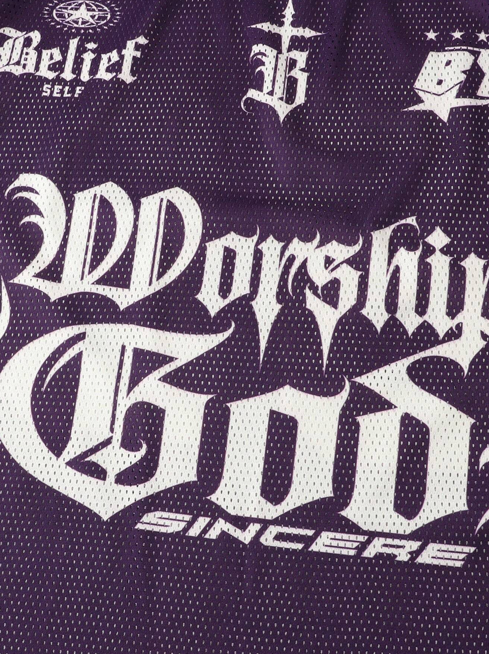 Worship God - Purple & White